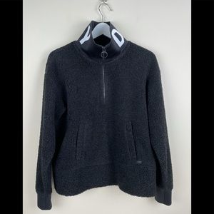 DKNY Sport 1989 Black Curly Pullover 1/4 Zip XS Excellent!